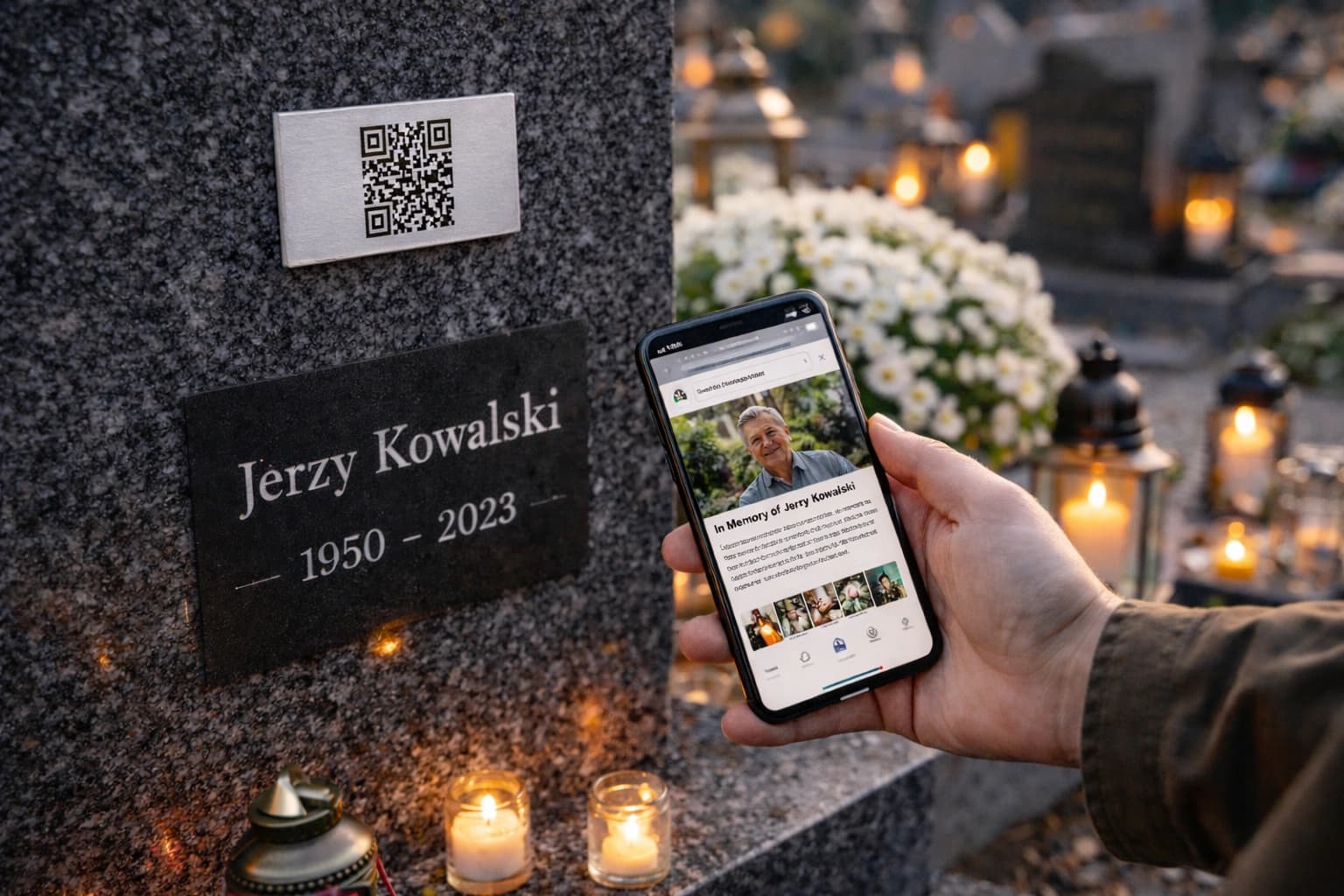 QR kod na nagrobku — nowoczesna pamięć przy grobie