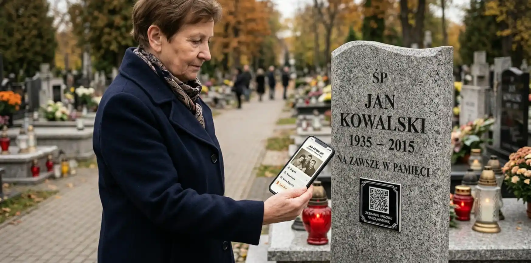 QR kod na nagrobku — nowoczesna pamięć przy grobie