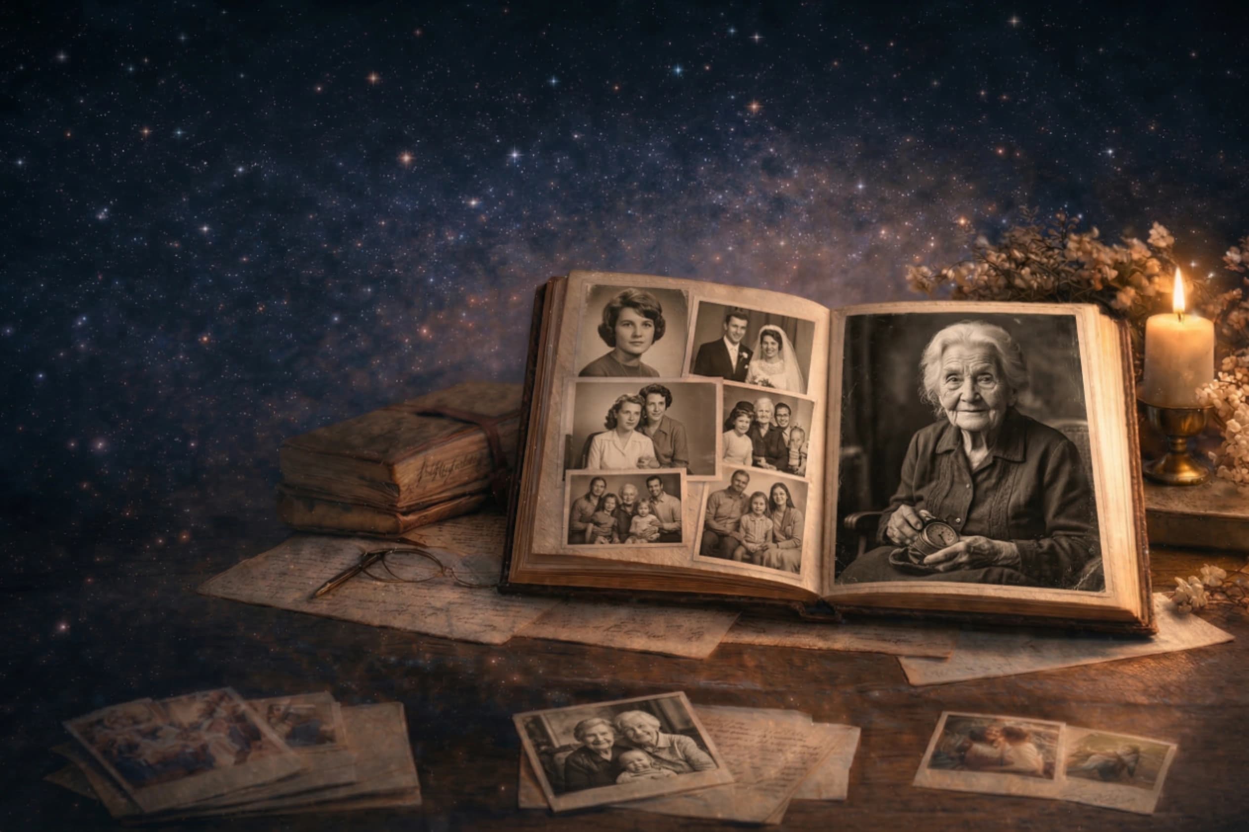 Cyfrowa przestrzeń pamięci — znicze i kwiaty na grobie bliskiej osoby